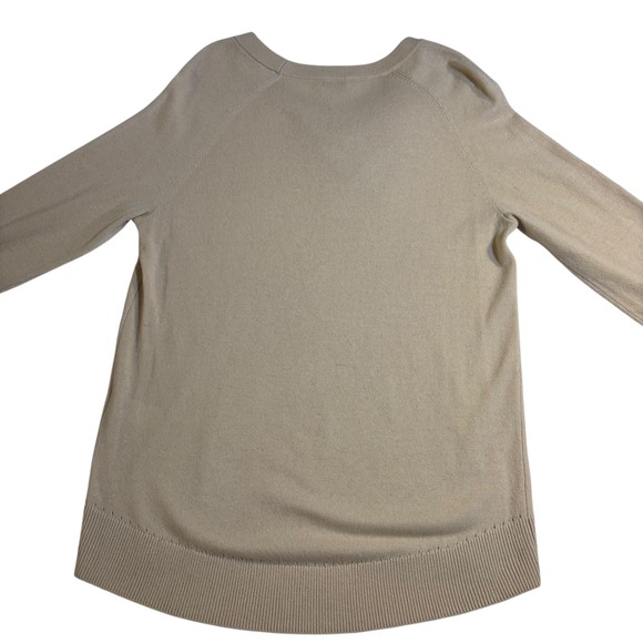 Kate Spade Sweater‎ Bow Accent Long Sleeve Knit Top Designer Beige Small - Picture 7 of 16